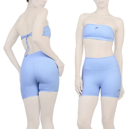 ست دکلته و کشاله بند ورزشی زنانه جیم شارک مدل 4H0898 آبی روشن