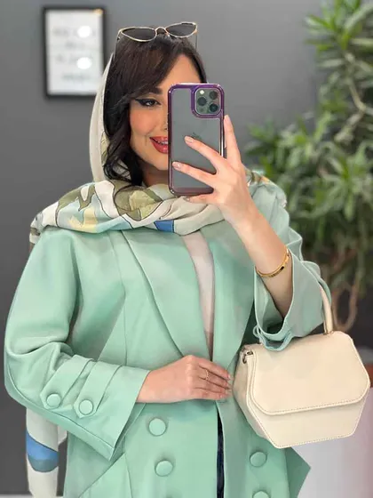مانتو یقه آرشال آستین دودکمه