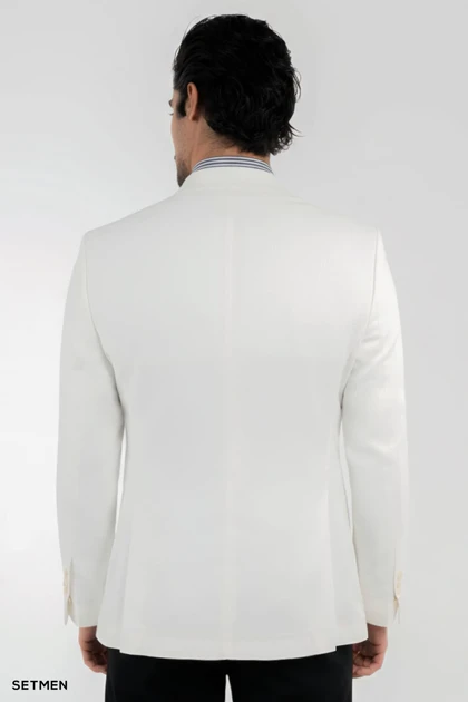 کت تک مردانه نیم آستر دو دکمه یقه ایتالیایی