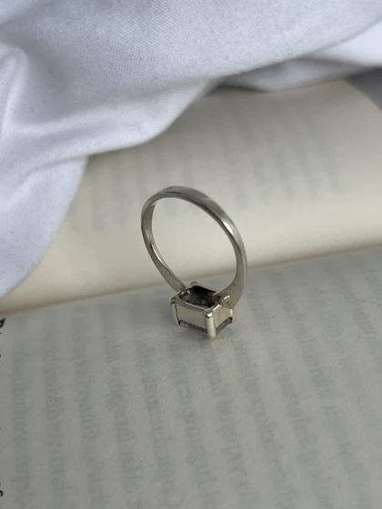 انگشتر نقره مستطیلی دست ساز