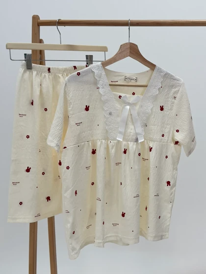 ست لباس راحتی بلوز و شلوارک کد 113