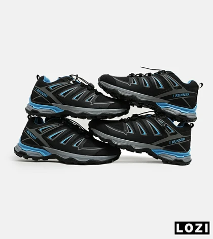 کفش کتانی بزرگ پا مشکی آبی I-Runner