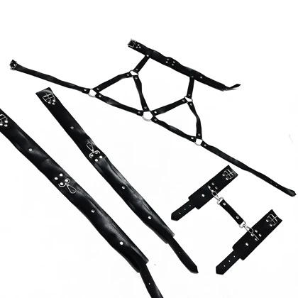 ست فانتزی سوتین و اکسسوری طرح چرم کد 214