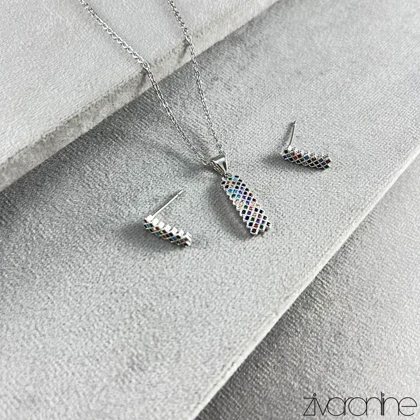 نیم ست مستطیلی نگین رنگی 10194