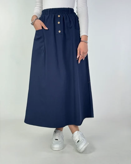 دامن لینن کتان 3 دکمه کد : 400067