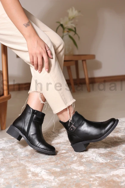 نیم بوت پاشنه‌دار زنانه کد 0099
