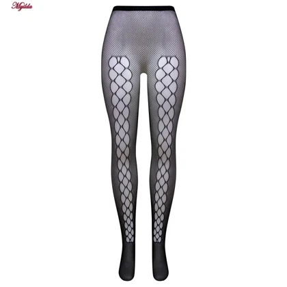 جوراب شلواری زنانه مدل پنجره ای مشکی کد 4624-159