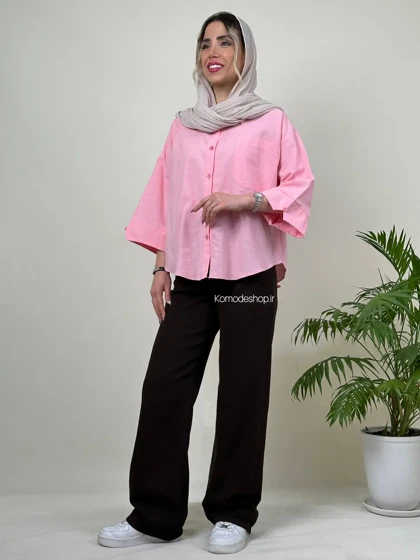 شومیز باکسی لینن زنانه نیکا