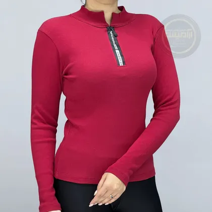 بلوز نیم زیپ کبریتی