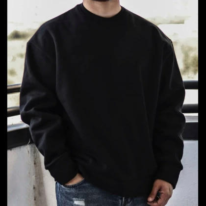 دورس یقه گرد مشکی پارچه نخ پنبه سه نخ گرد باف | استایل لش