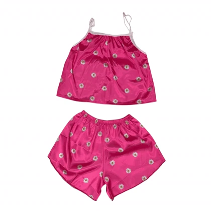 ست تاپ و شلوارک طرح گل 183