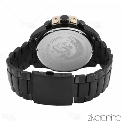 ساعت دیزل مردانه مشکی رزگلد شاخدار 102348
