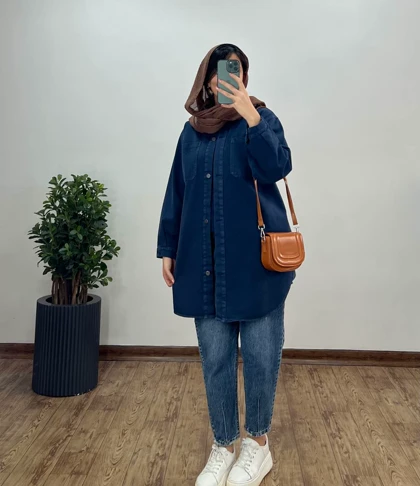 کت جین بلند رنگی سبا(ایراد دار)