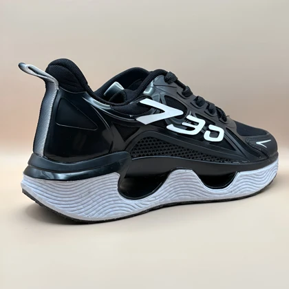 کتانی زنانه مشکی براق لژدار مدل 730