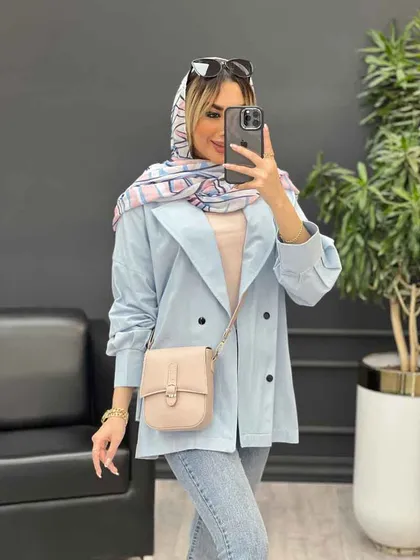 مانتو لینن پشت پاگن دو جیب