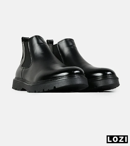 بوت مردانه چرمی مشکی ZARA مدل 7543