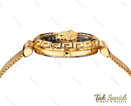 ساعت ورساجه زنانه پالازو طلایی صفحه مشکی Versace-3989-L