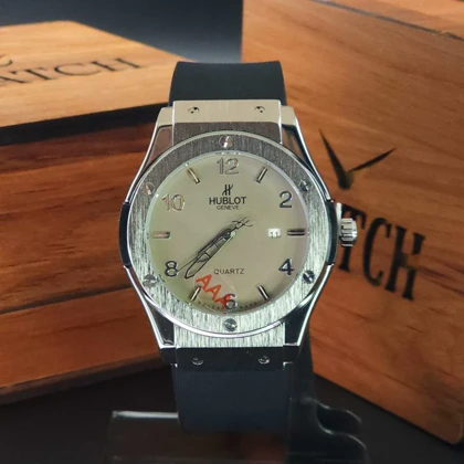 ساعت مچی مردانه هابلوت ژنو HUBLOT تاریخ دار با قفل پروانه ای هابلوت