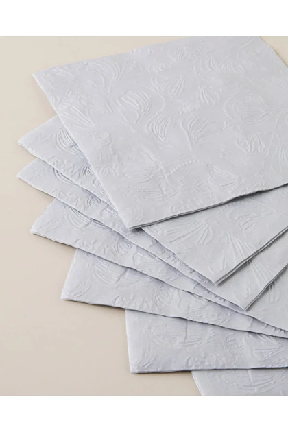 دستمال مهمانی English Home مدل Elegant Bloom کاغذی 20 عددی - طوسی