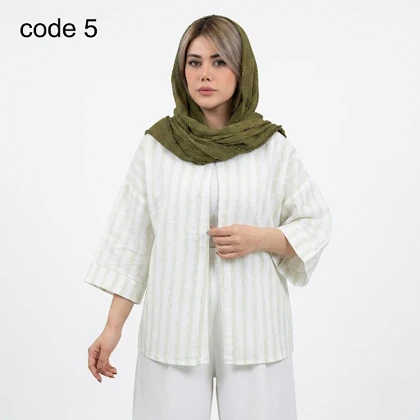 شومیز راه راه لینن مدل آلما علیدسا