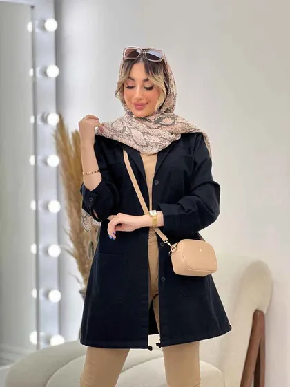 مانتو جین رنگی پایین گت آوا
