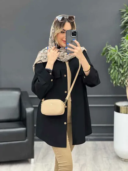 مانتو بغل زیپ جیب نما