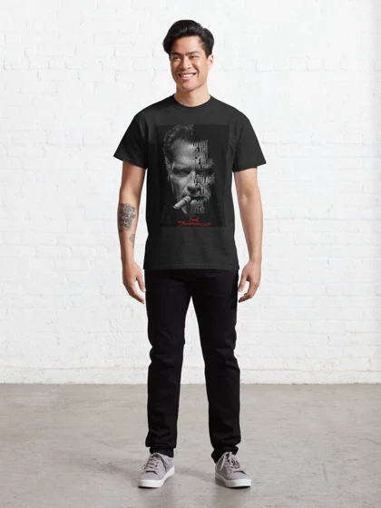 تیشرت terminator طرح Black and white Arnold Schwarzenegger کد 200730