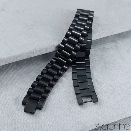 دستبند رولکس سه رج کلاسیک مشکی پهن 40139