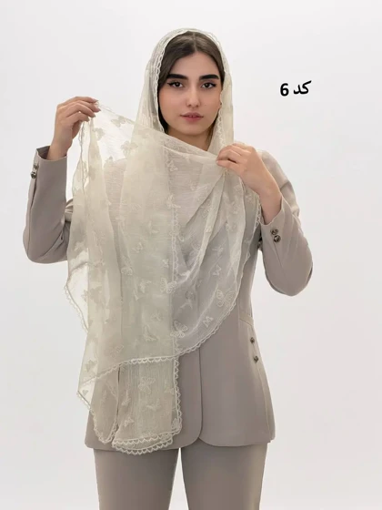 6874-شال حریر پروانه