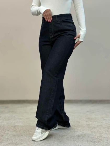 شلوار جین نیمبگ سورمه ای 6321