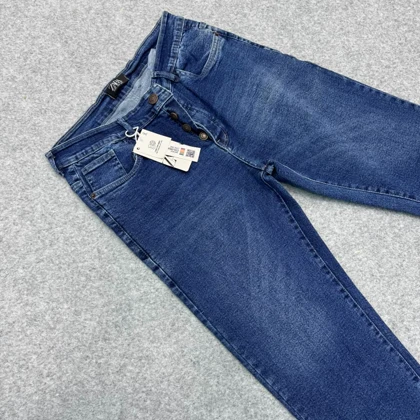 شلوار جین راسته مردانه رنگ ابی مخصوص افراد کلاسیک پوش / بدون زاپ