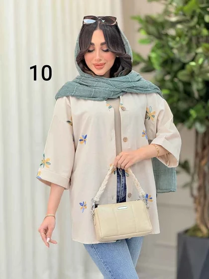 شومیز نچرال طرح دار