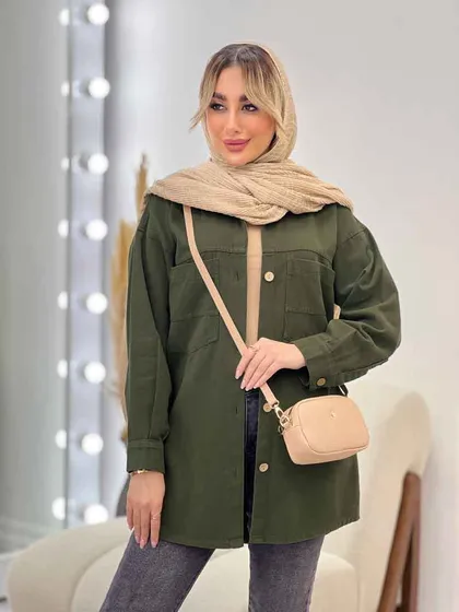 مانتو کتان پشت دکمه