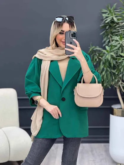 مانتو لینن تک دکمه