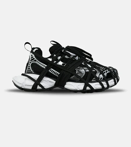 کفش کتانی مردانه و زنانه مشکی سفید BALENCIAGA 3Xl Exteme Laces مدل 8562