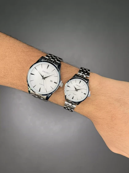 ساعت مچی سیکو تک موتوره سیلور صفحه سفید Seiko