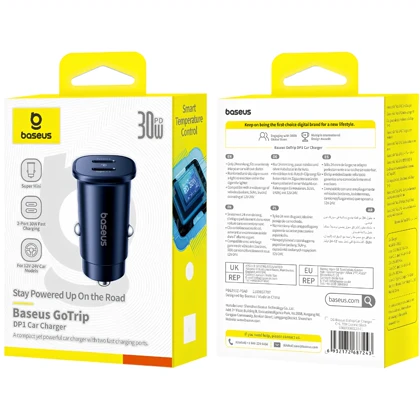 شارژر فندکی فست شارژ باسئوس مدل BS-C15C2 توان 30 وات
