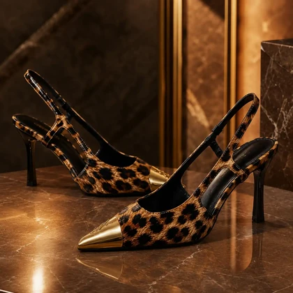 پاشنه‌بلند اورجینال YSL پلنگی کد ZO-108