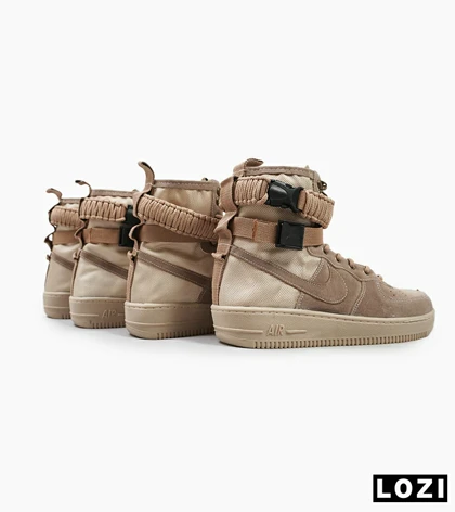 کفش کتانی ساق‌دار مردانه قهوه ای NIKE AIRFORCE AF1