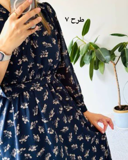 پیراهن حریر سرمه سری 15