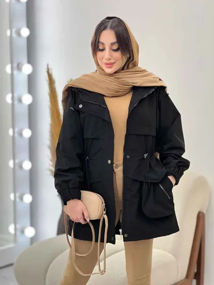 بارانی جیب زیپ کمرگت