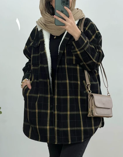 پالتو پشمی کلاهدار داخل تدی 3