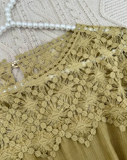 تاپ بالا دانتل دو رنگ کد 4608