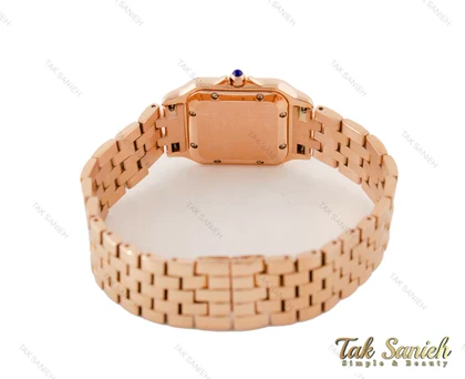 ساعت کارتیه Panthere زنانه رزگلد مدیوم نگین‌دار Cartier-3800-L