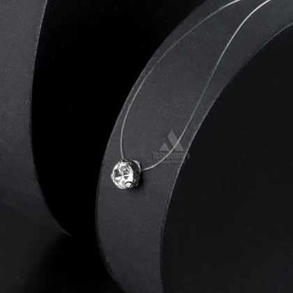 گردنبند تک نگین بند نامرئی Invisible Solitaire Necklace