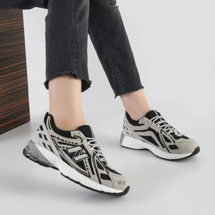 کفش و کتانی اسپرت زنانه و دخترانه مدل نیوبالانس NEW BALANCE رنگ طوسی مشکی