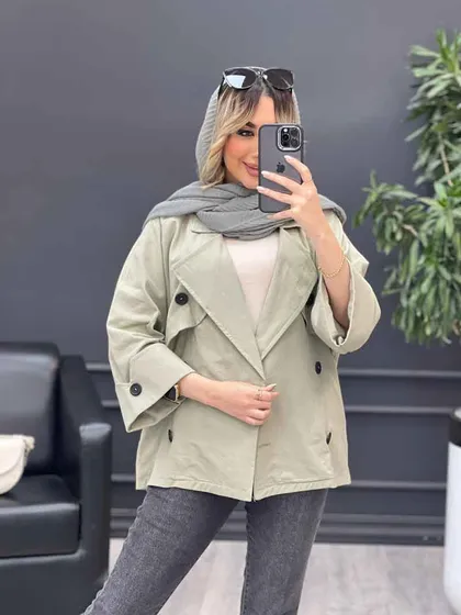 مانتو لینن ژیله دکمه دار