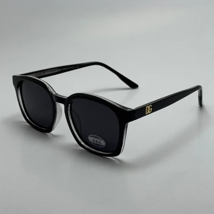 عینک آفتابی پلاریزه دولچه گابانا DOLCE GABBANA دسته سیم کشی شده لولا فنر مشکی کد 7709