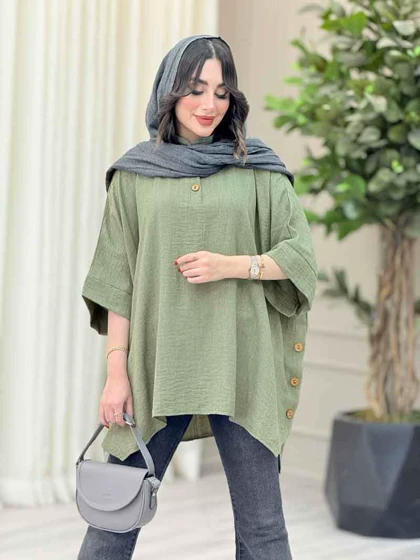 مانتو پانچ بغل سه دکمه کتایون