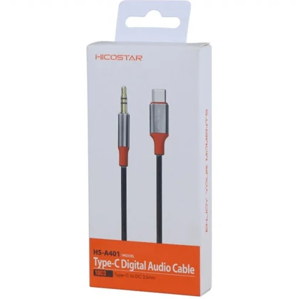 کابل aux به Type-C هایکو استار Hicostar مدل HS-A401 طول 1 متر